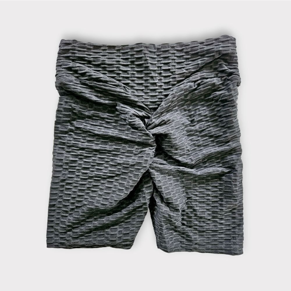 NWT Seven7 Scrunch Butt Anti Cellulite Honeycomb Texture Biker Shorts In Black M - Picture 3 of 10